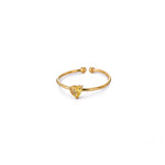 Birthstone Ring Titanium Steel Plated 18K Open Adjustable Gold