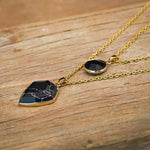 Double Onyx Pendant Necklace