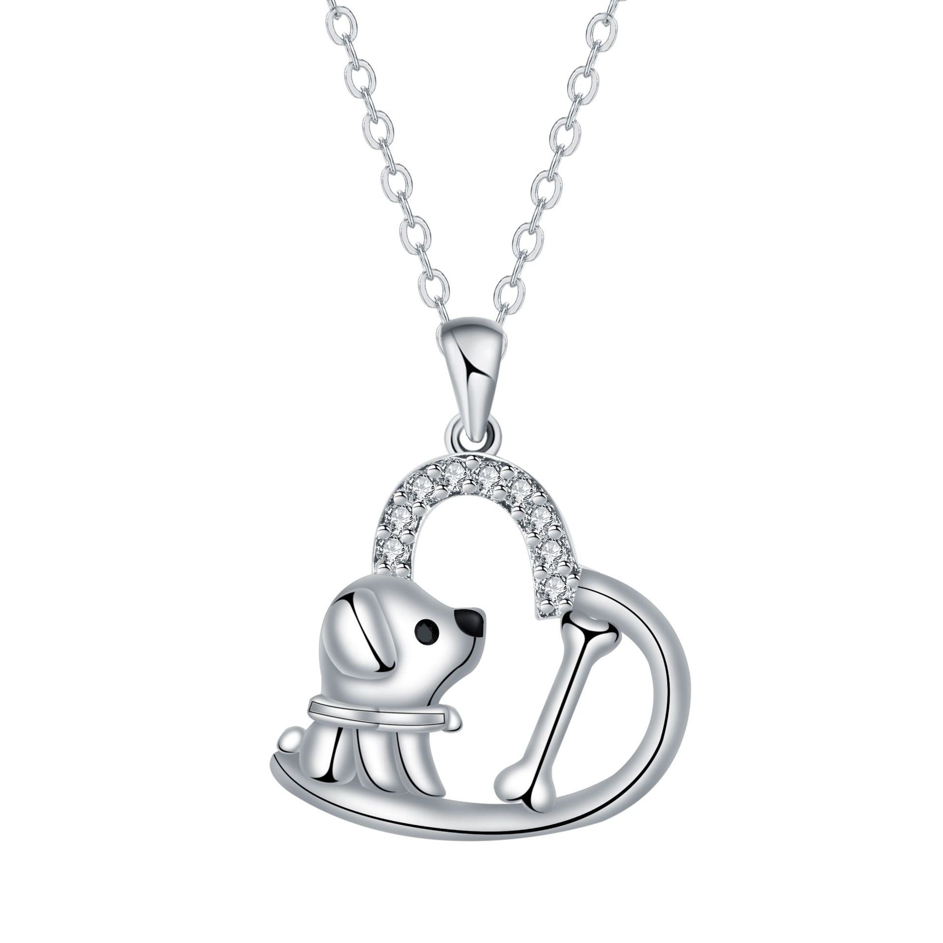 Dog Heart Pendant Necklace