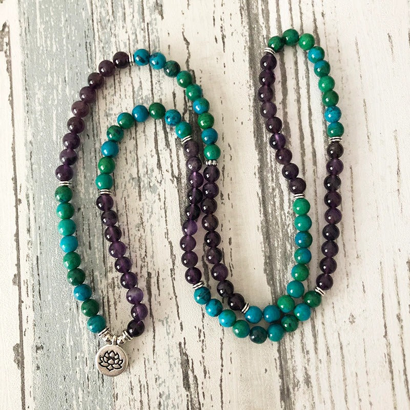Amethyst Mala Beaded Bracelet
