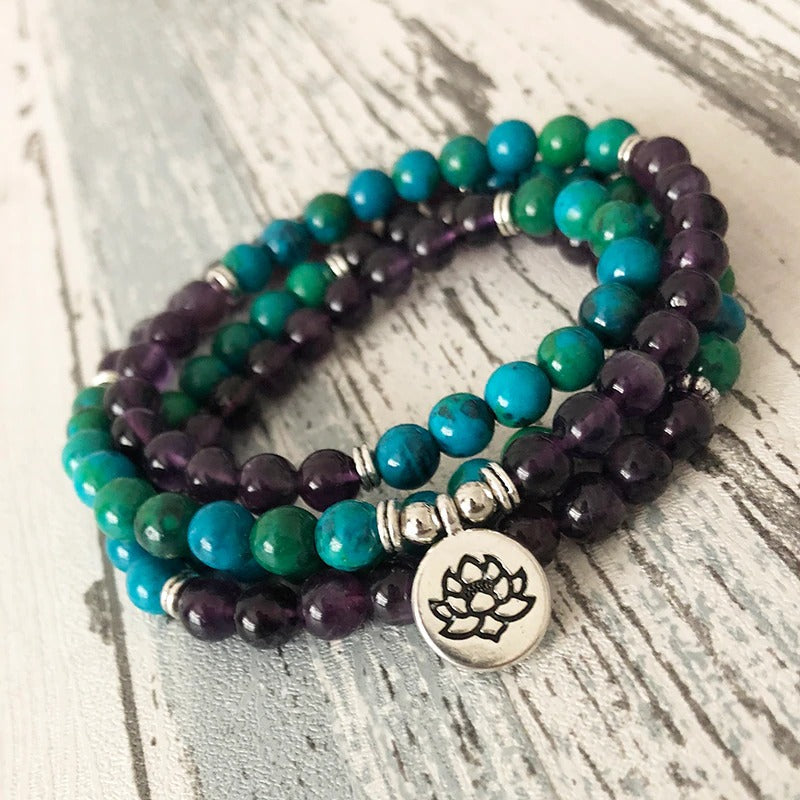 Amethyst Mala Beaded Bracelet