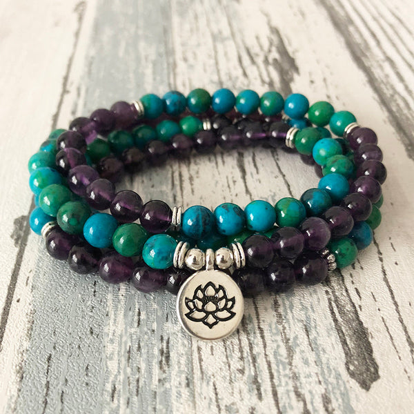 Amethyst Mala Beaded Bracelet