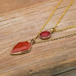 Double Jasper Pendant Necklace