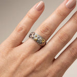 Handmade Dragonfly & Sunflower Vintage Silver Ring