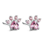 Pink Gold Paw Jewelry Set – 4 Pieces with Zirconia Heart (Ring, Necklace, Earrings, Bracelet)
