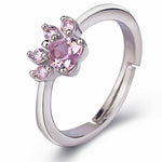 Rose Gold Paw Jewelry Set — 4-Piece Zirconia Heart Set