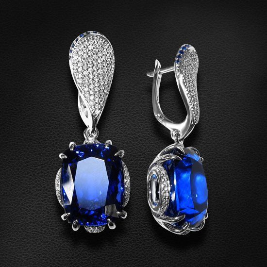 Vintage Blue Crystal Earrings