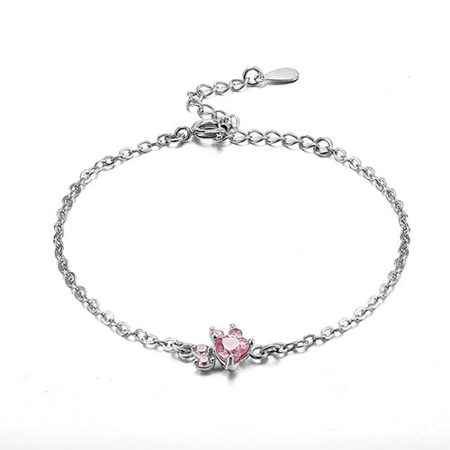Pink Gold Paw Jewelry Set – 4 Pieces with Zirconia Heart (Ring, Necklace, Earrings, Bracelet)