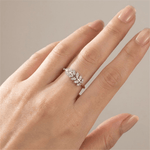 Silver Feather Zirconia Ring — (Adjustable)