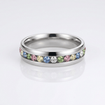 Colourful Crystal Eternity Band Ring