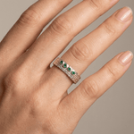 Emerald Textured Cuff Ring — (Adjustable)