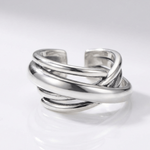 Silver Stacked Zirconia Ring — (Adjustable)
