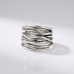 Silver Stacked Zirconia Ring — (Adjustable)