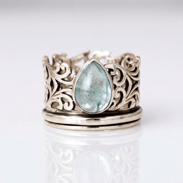 Silver Labradorite Vintage Ring