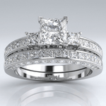 Silver Square Diamond Pave Ring