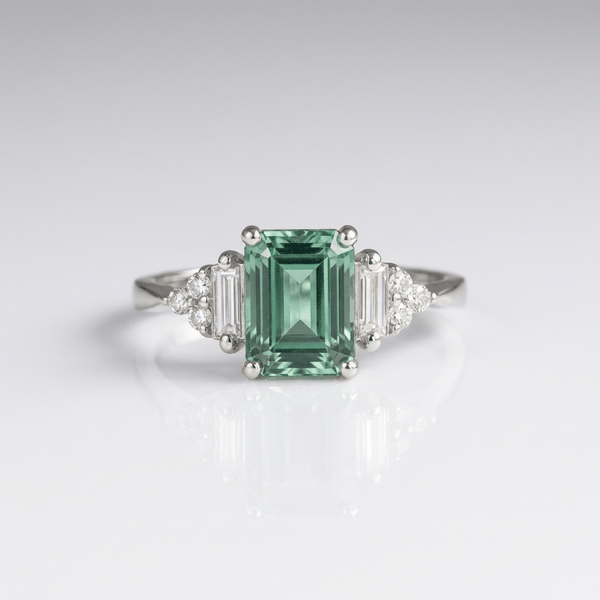 Silver Diamond Trio Ring