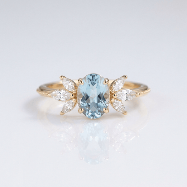 Gold Aquamarine Marquise Ring