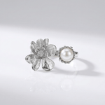 Silver Pearl Beaded Ring