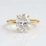 Gold Oval Diamond Solitaire Ring