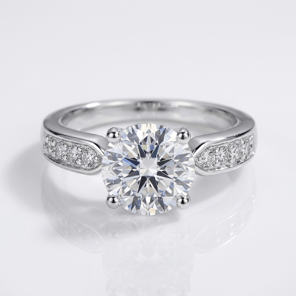 Rose Gold Round Diamond Pave Ring — (Adjustable)