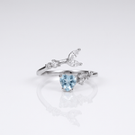 Silver Blue Topaz Solitaire Ring — (Adjustable)