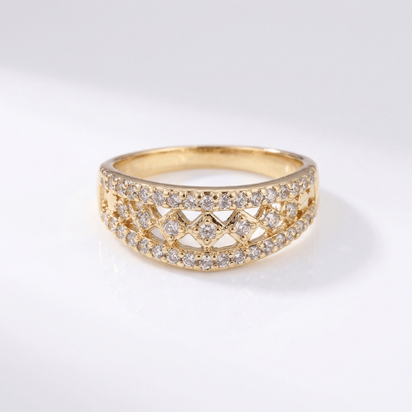 Gold Pave Band Ring