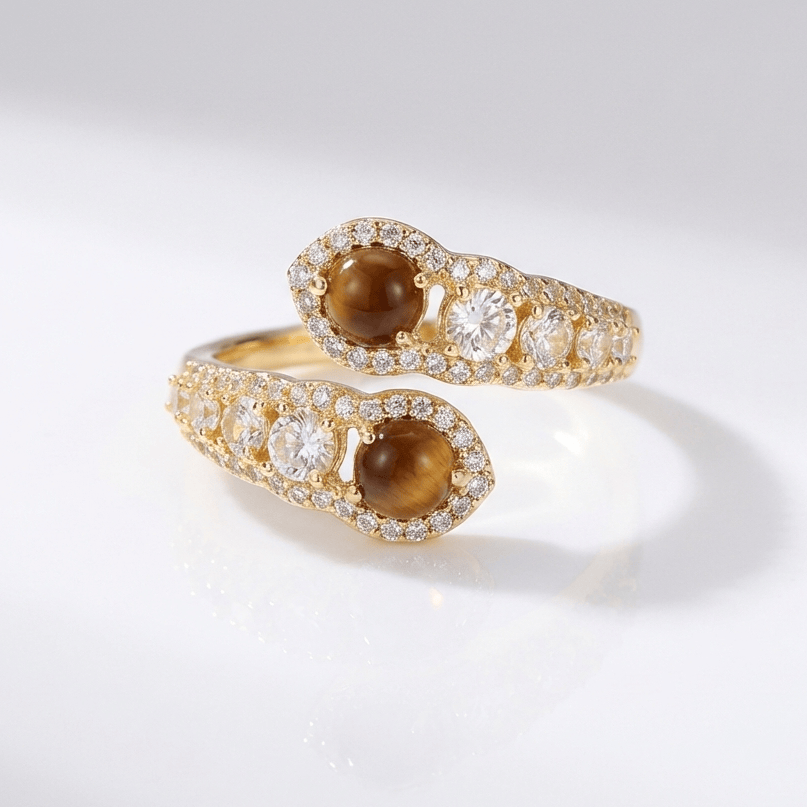 Gold Smoky Quartz Ring — (Adjustable)