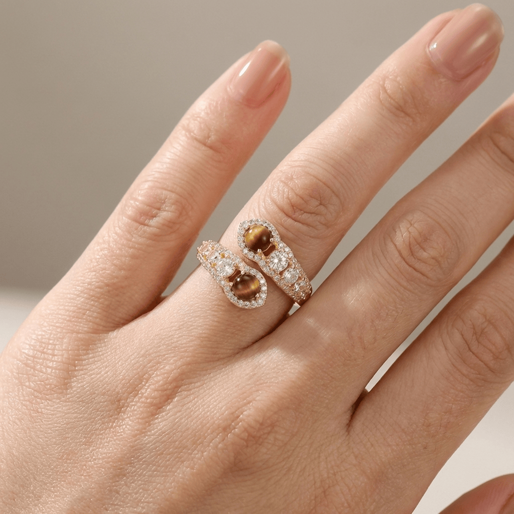 Gold Smoky Quartz Ring — (Adjustable)