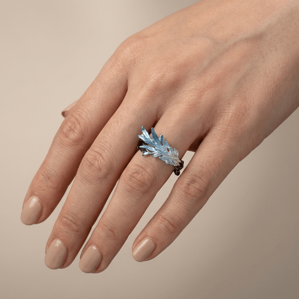 Blue Crystal Whisper Ring — (Adjustable)