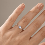 Silver Moonstone Vintage Ring — (Adjustable)