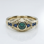 Gold Opal Sapphire Vintage Ring