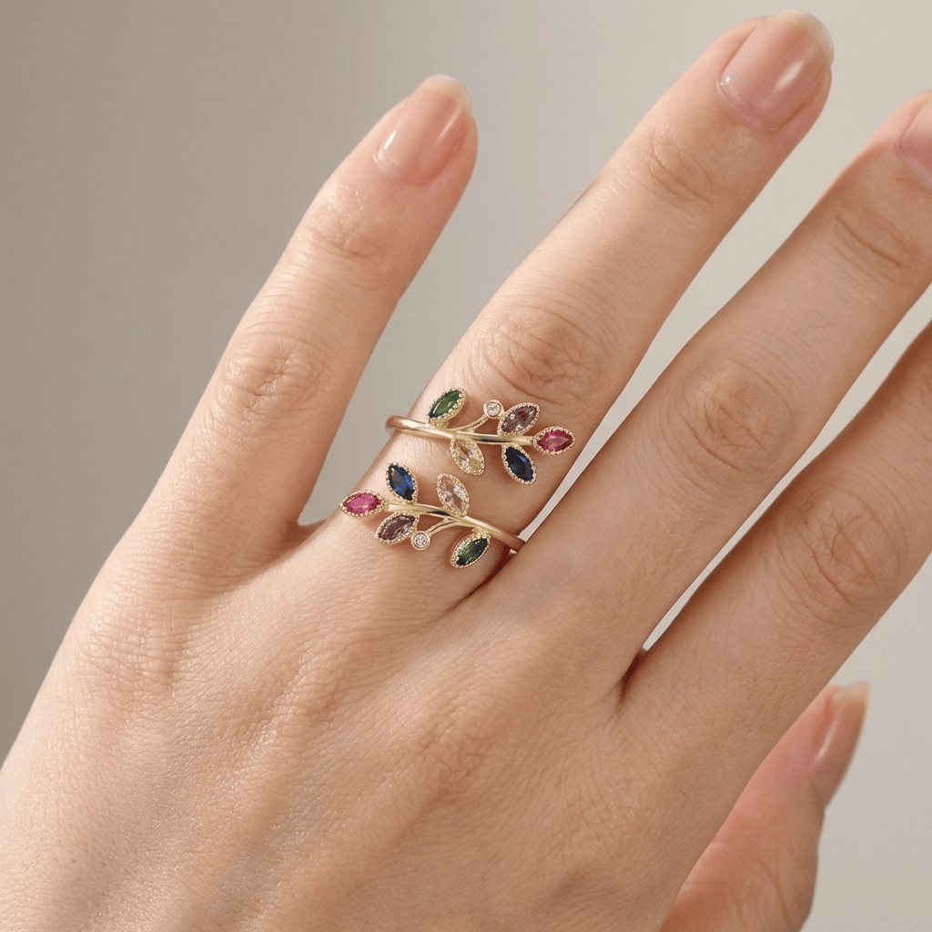 Gold Leaf Wrap Ring — (Adjustable)