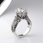 Silver Zirconia Heirloom Ring