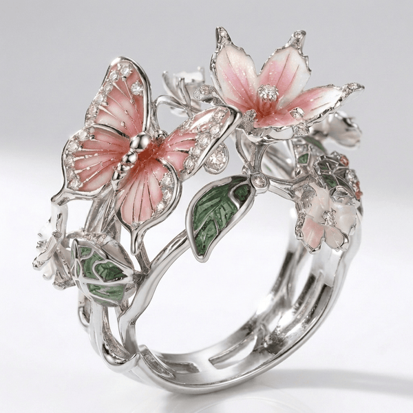 Silver Butterfly Dreamer Ring — (Adjustable)