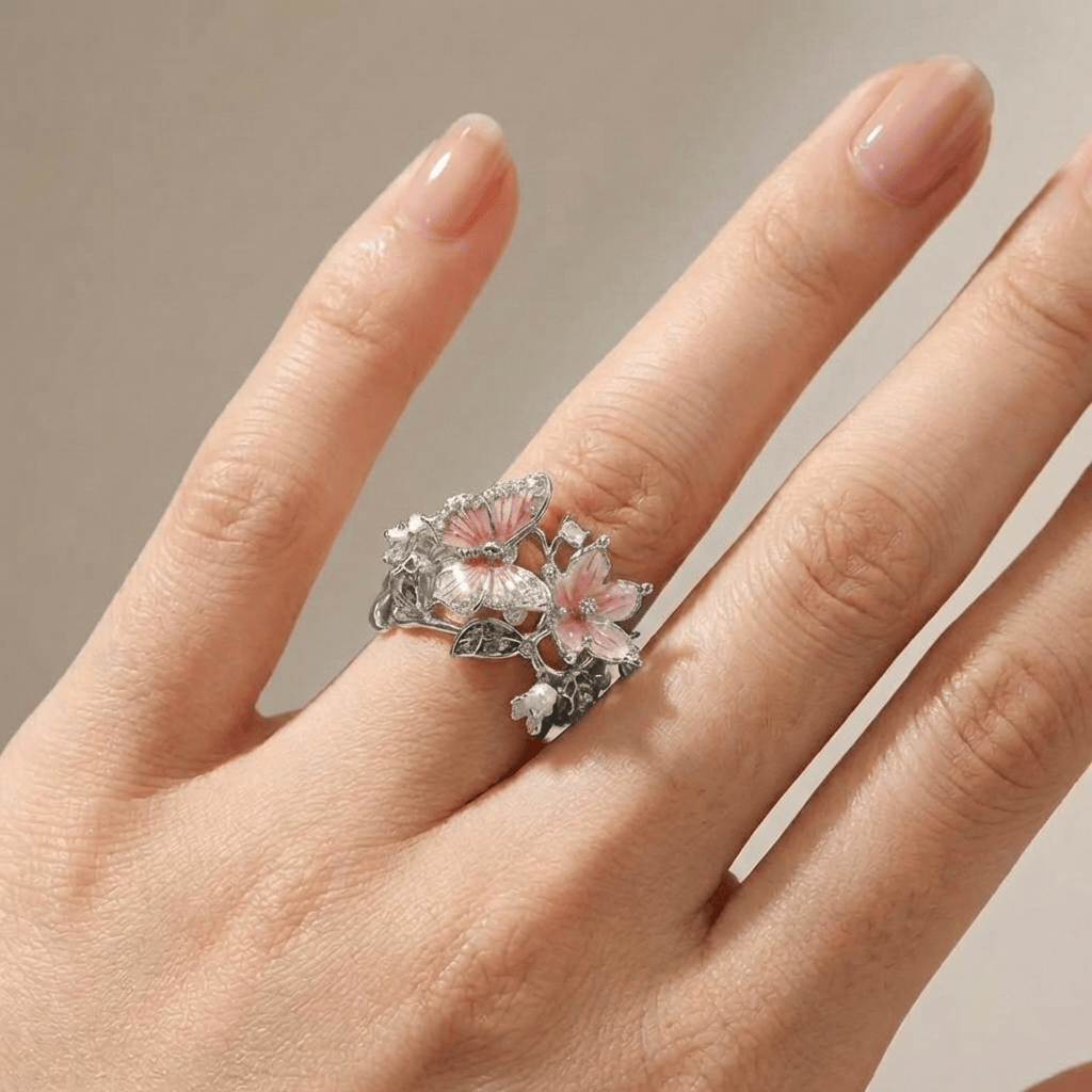 Silver Butterfly Dreamer Ring — (Adjustable)