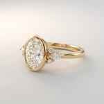 Gold Oval Zirconia Pear Trio Ring — (Adjustable)