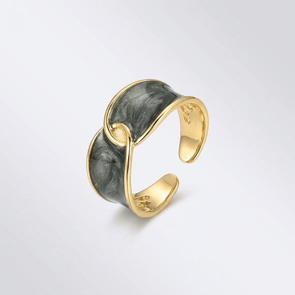 Jade Double Stone Ring — (Adjustable)