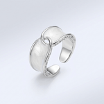 Jade Double Stone Ring — (Adjustable)