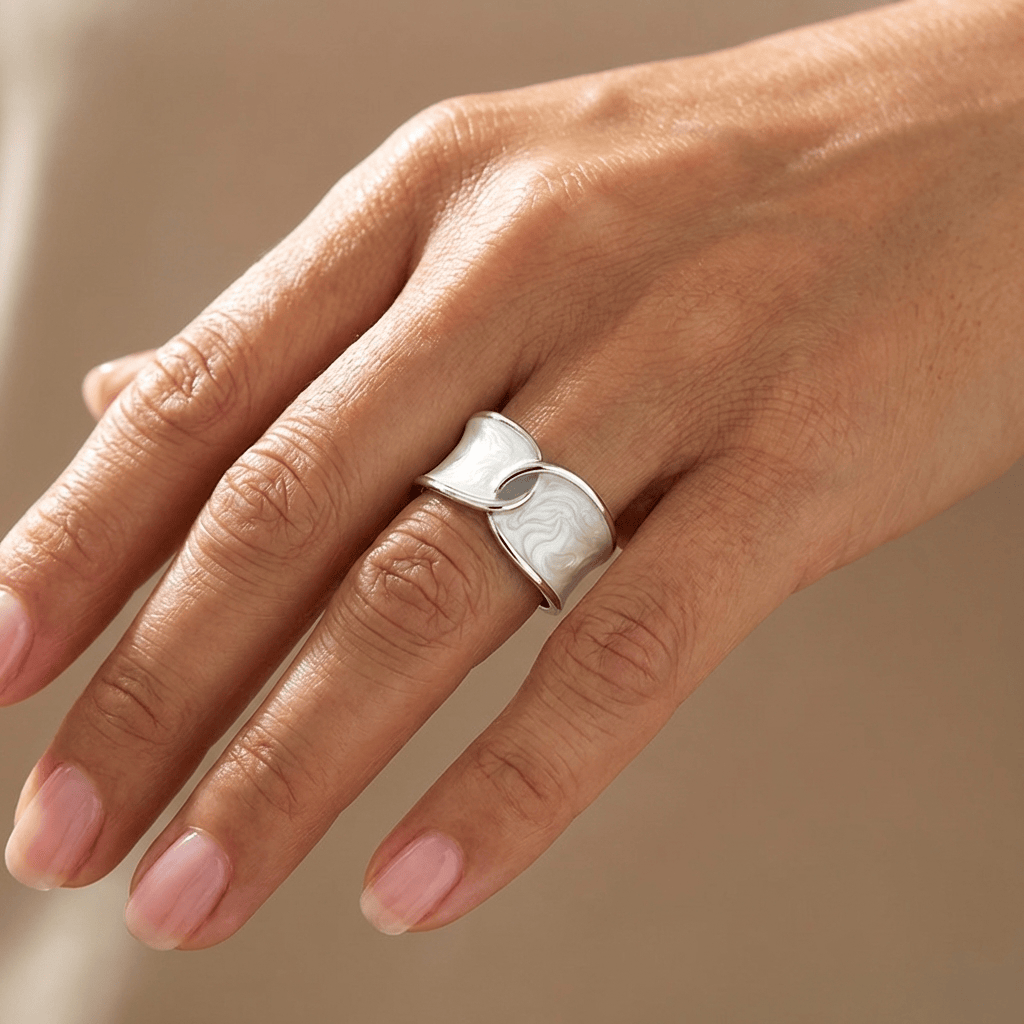 Jade Double Stone Ring — (Adjustable)