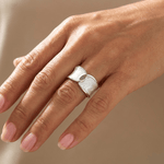 Jade Double Stone Ring — (Adjustable)