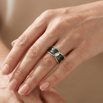 Jade Double Stone Ring — (Adjustable)