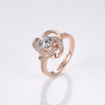 Rose Gold Zirconia Twisted Knot Ring — (Adjustable)
