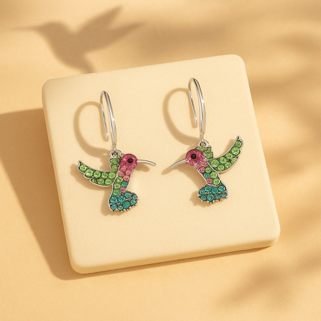 Colourful Hummingbird Sparkle Earrings