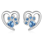 Paw & Heart Earrings with Zirconia
