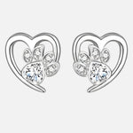 Paw & Heart Earrings with Zirconia