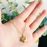 Gold Necklace with Paw Charm