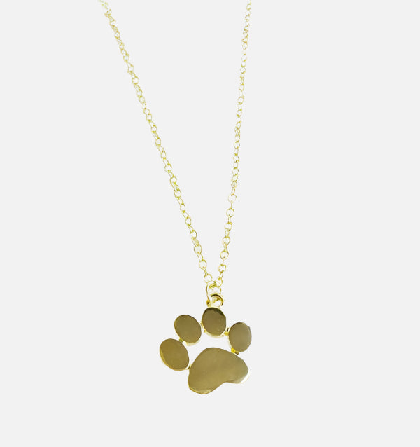 Gold Necklace with Paw Charm