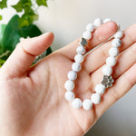 Natural Gemstone Bracelet with Paw & Heart Charm — Handcrafted Design