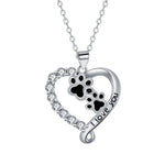 Heart-Shaped Paw Pendant Necklace