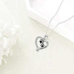 Heart-Shaped Paw Pendant Necklace